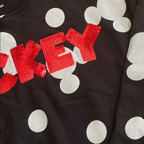 Disney Black and White Polka Dot Top with Red Mickey - Picture 7 of 8